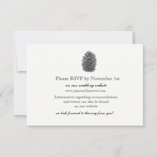 Carte de réception de mariage Cône de Pin (Devant)