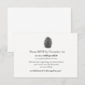 Carte de réception de mariage Cône de Pin (Devant / Derrière)