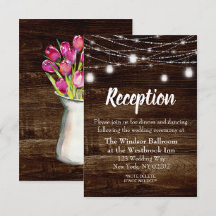 Carte de réception de mariage Country Spring Tulip