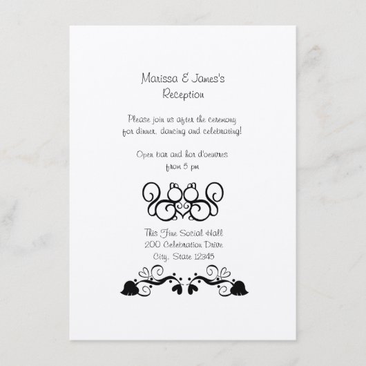 Carte de réception de mariage d'amour d'écureuil (Devant)