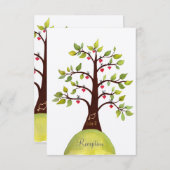 Carte de réception de mariage d'arbre vert aquarel (Devant / Derrière)