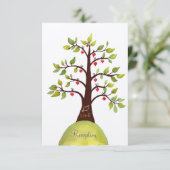 Carte de réception de mariage d'arbre vert aquarel (Debout devant)