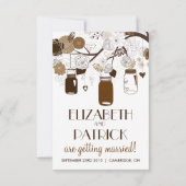 Carte de réception de mariage d'automne avec pots  (Dos)