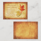 Carte de réception de mariage de automne (Devant / Derrière)