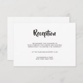 Carte de réception de mariage de calligraphie à br (Devant / Derrière)