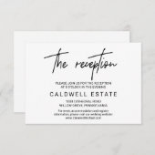 Carte de réception de mariage de calligraphie luna (Devant / Derrière)