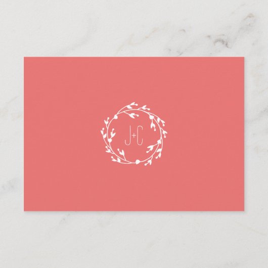 Carte de réception de mariage de fleurs peintes (Dos)