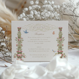 Carte de réception de mariage de jardin enchantée