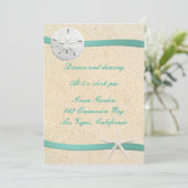 Carte de réception de mariage de la plage de Sand (Debout devant)