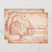 Carte de réception de mariage de l'arbre de saule  (Devant / Derrière)
