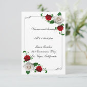 Carte de réception de mariage de Noël Roses rouges (Debout devant)