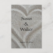 Carte de réception de mariage de plage de coeur de (Dos)