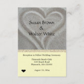 Carte de réception de mariage de plage de coeur de (Devant)