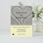Carte de réception de mariage de plage de coeur de (Debout devant)
