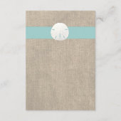 Carte de réception de mariage de plage de sable Do (Dos)