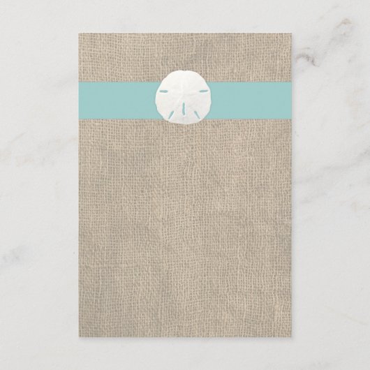 Carte de réception de mariage de plage de sable Do (Dos)