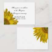 Carte de réception de mariage de tournesol jaune (Devant / Derrière)