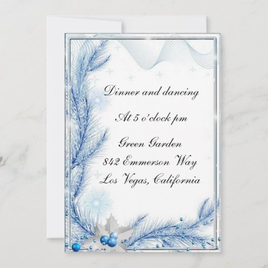 Carte de réception de mariage d'hiver de Noël Pin  (Devant)