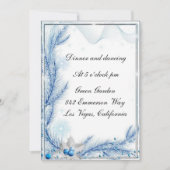 Carte de réception de mariage d'hiver Pin Bleu de (Devant)
