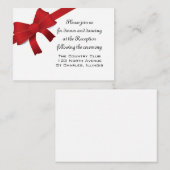 Carte de réception de mariage d'hiver Red Bows (Devant / Derrière)
