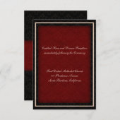 Carte de réception de mariage d'hiver rouge et noi (Devant / Derrière)