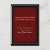 Carte de réception de mariage d'hiver rouge et noi (Devant)