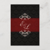 Carte de réception de mariage d'hiver rouge et noi (Dos)