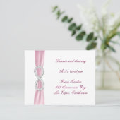 Carte de réception de mariage Diamant Rose Infini (Debout devant)