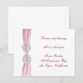 Carte de réception de mariage Diamant Rose Infini (Devant / Derrière)