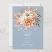 Carte de réception de mariage Dusty Blue Peach (Devant)