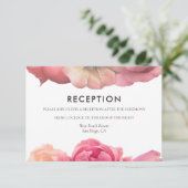 Carte de réception de mariage élégante aux roses v (Debout devant)