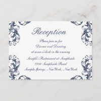 Carte de réception de mariage élégante en Damas