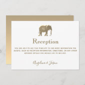 Carte de réception de mariage élégante en or blanc (Devant / Derrière)