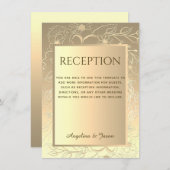 Carte de réception de mariage élégante et luxueuse (Devant / Derrière)