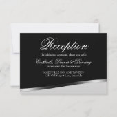 Carte de réception de mariage élégante noir et bla (Devant)