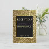 Carte de réception de mariage élégante pailletée o (Debout devant)