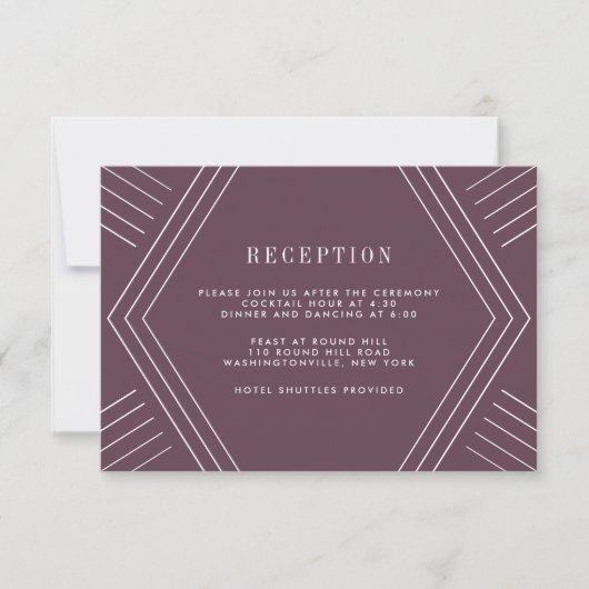 Carte de réception de mariage Empire | Eggplant (Devant)