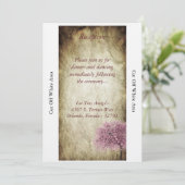 Carte de réception de mariage en arbre rose (Debout devant)
