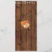 Carte de réception de mariage en bois de citrouill (Dos)