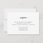 Carte de réception de mariage en calligraphie noir (Devant)