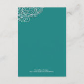 Carte de réception de mariage en damas écru tourbi (Dos)