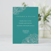 Carte de réception de mariage en damas tourbillonn (Debout devant)