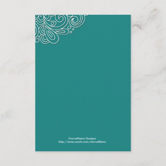 Carte de réception de mariage en damas tourbillonn (Dos)