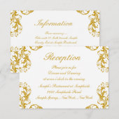 Carte de réception de mariage en damassé glamour (Devant / Derrière)