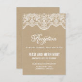 Carte de réception de mariage en dentelle brocart  (Devant / Derrière)