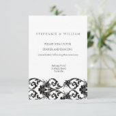 Carte de réception de mariage en dentelle noire et (Debout devant)