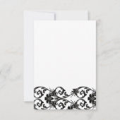 Carte de réception de mariage en dentelle noire et (Dos)