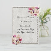 Carte de réception de mariage en marbre blanc (Debout devant)