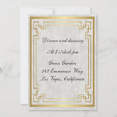 Carte de réception de mariage en marbre blanc géom (Devant)