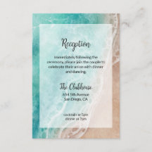 Carte de réception de mariage en plein air au bord